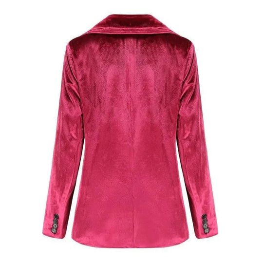 EB | Der Glatte Session Samt Blazer Damen - Lässig - Einfarbig