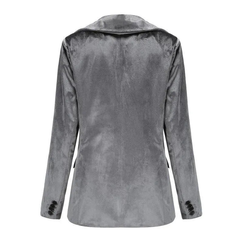 EB | Der Glatte Session Samt Blazer Damen - Lässig - Einfarbig