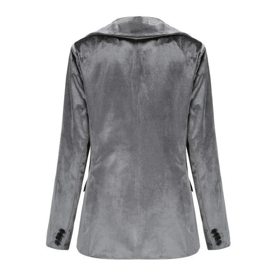 EB | Der Glatte Session Samt Blazer Damen - Lässig - Einfarbig