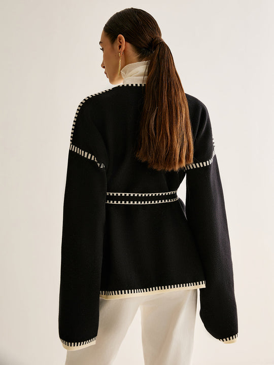EB | Gebundene Strickjacke mit Gürtel für Frauen