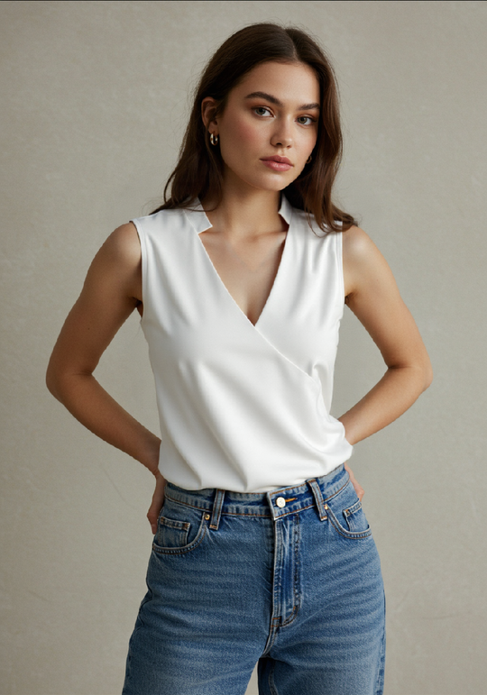 EB | Elegantes Ärmelloses Einfarbiges Top