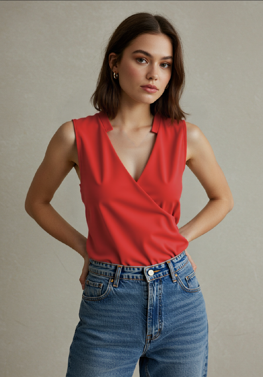 EB | Elegantes Ärmelloses Einfarbiges Top