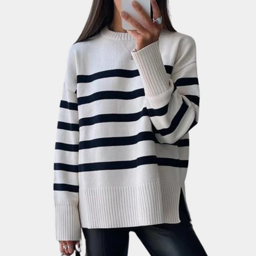 EB | Trendy Oversized Gestreifter Damenpullover