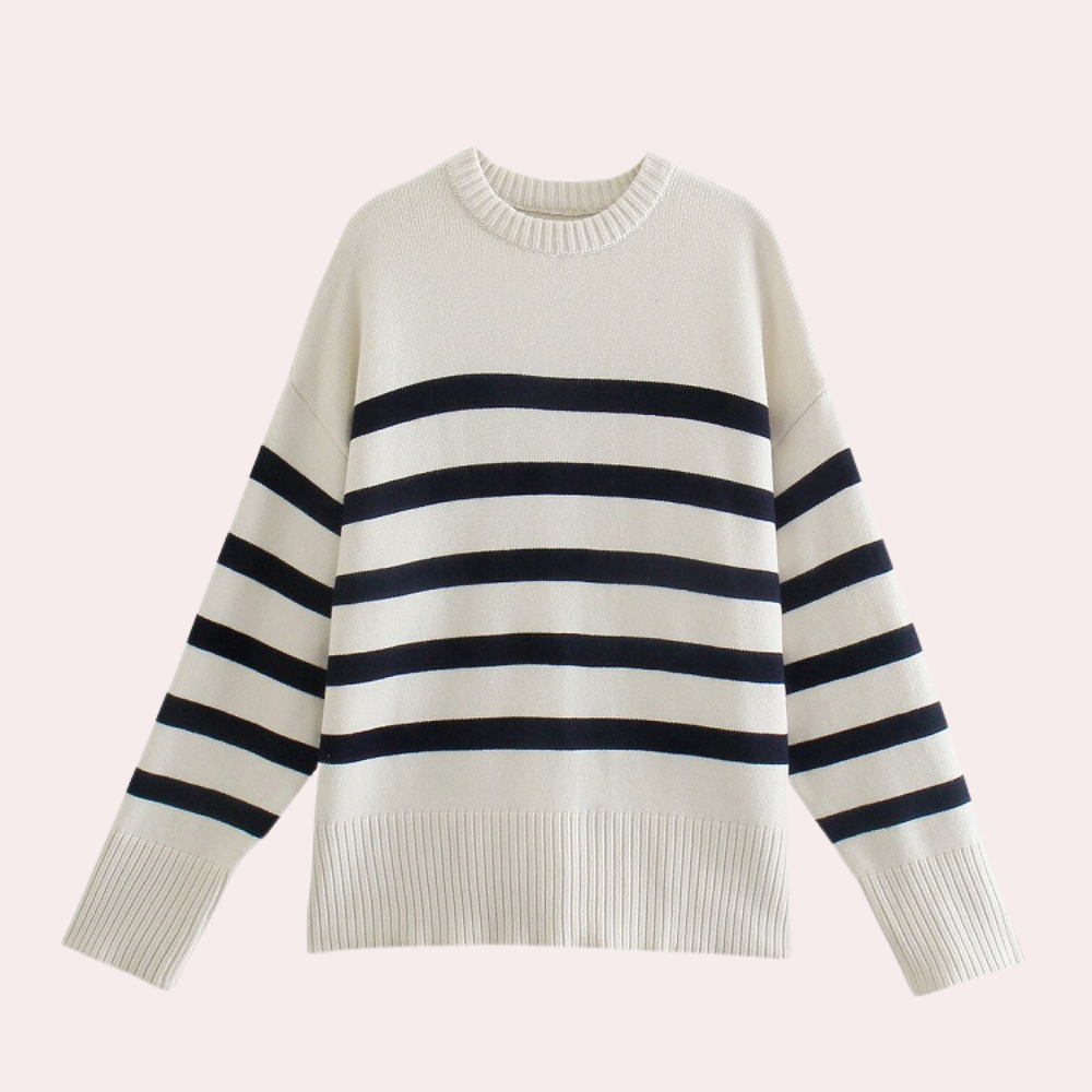 EB | Trendy Oversized Gestreifter Damenpullover