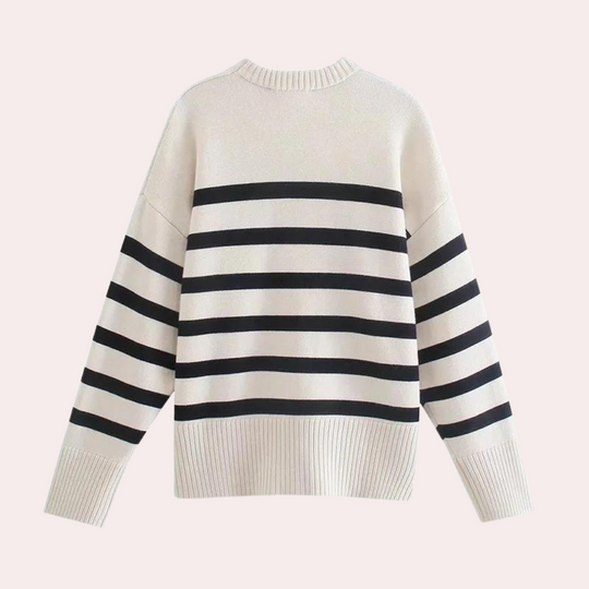 EB | Trendy Oversized Gestreifter Damenpullover