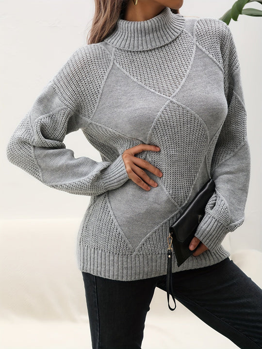 EB | Trendy Einfarbiger Rollkragenpullover