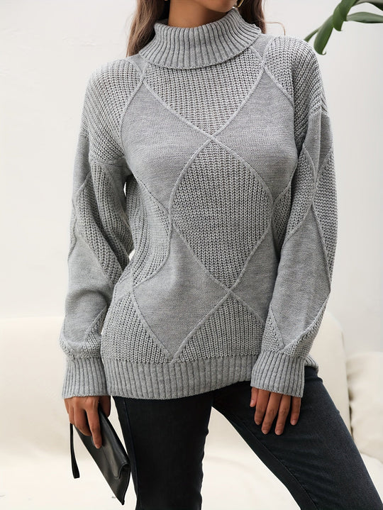 EB | Trendy Einfarbiger Rollkragenpullover