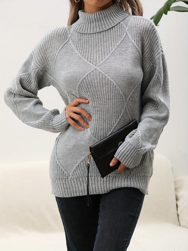 EB | Trendy Einfarbiger Rollkragenpullover