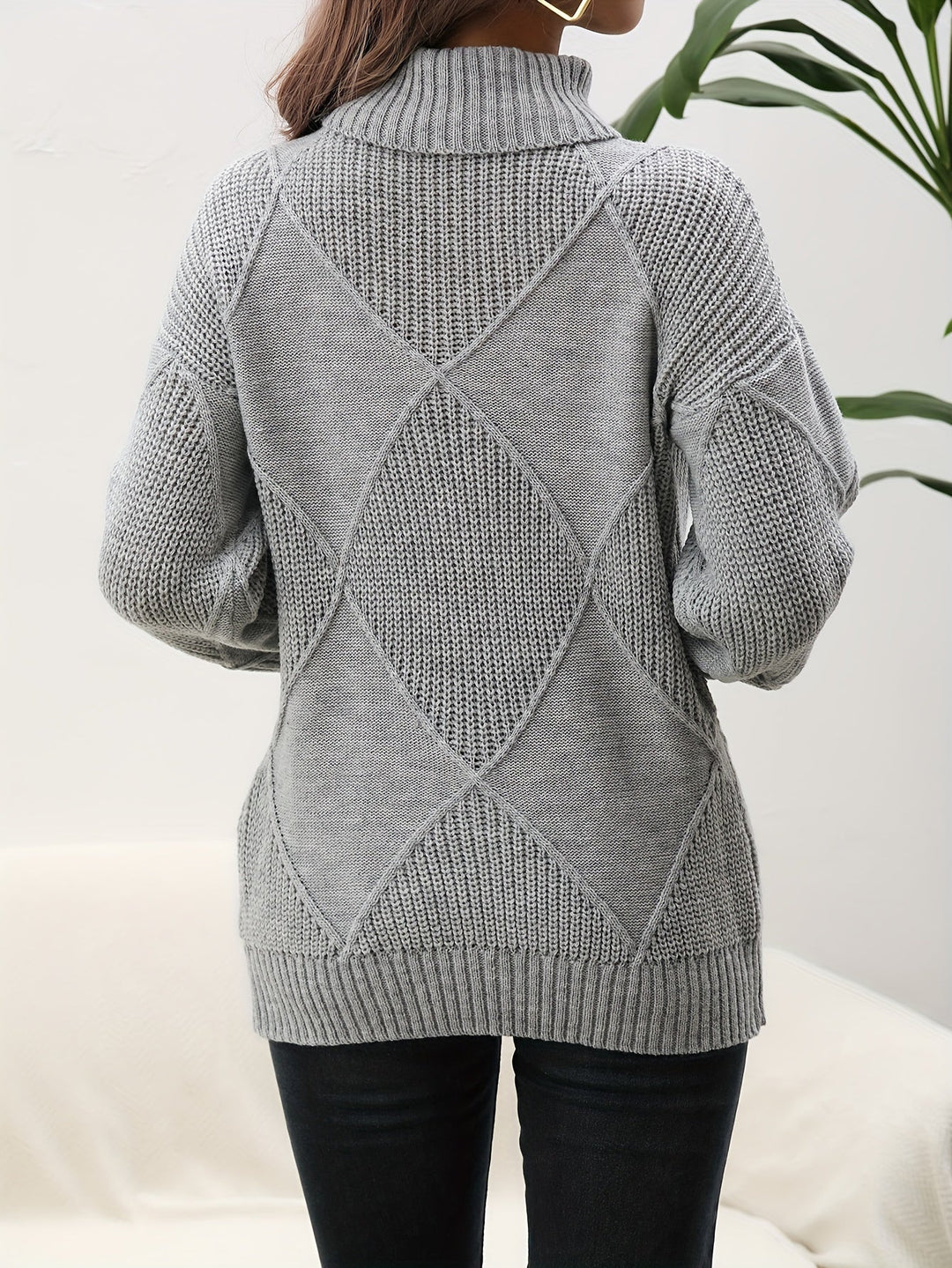 EB | Trendy Einfarbiger Rollkragenpullover