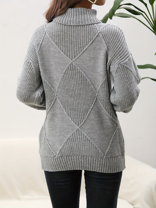 EB | Trendy Einfarbiger Rollkragenpullover