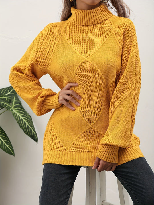 EB | Trendy Einfarbiger Rollkragenpullover