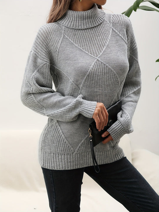 EB | Trendy Einfarbiger Rollkragenpullover