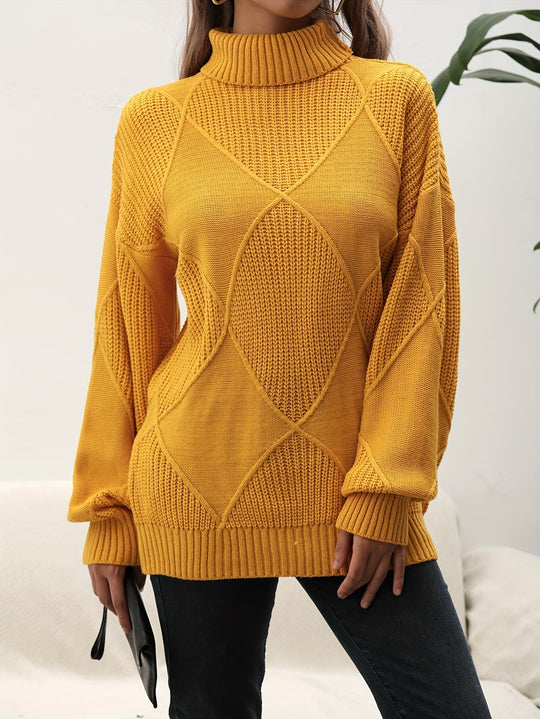 EB | Trendy Einfarbiger Rollkragenpullover