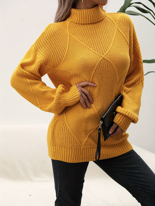 EB | Trendy Einfarbiger Rollkragenpullover