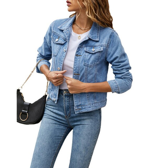 EB | Trendige Damen Denimjacke mit Bequemem Schnitt