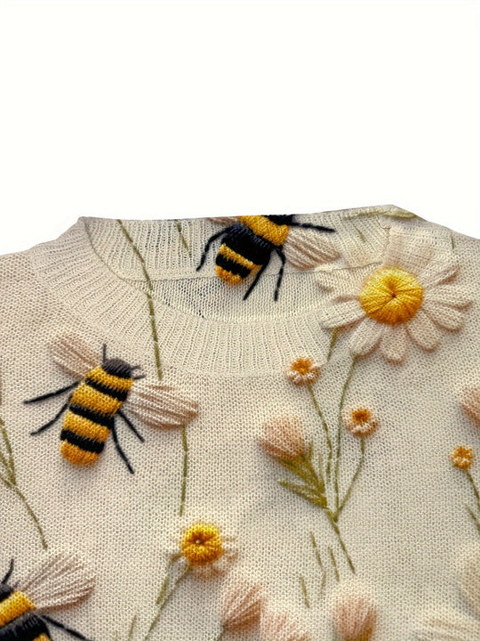 EB | Trendy Damenpullover mit Bienenmuster