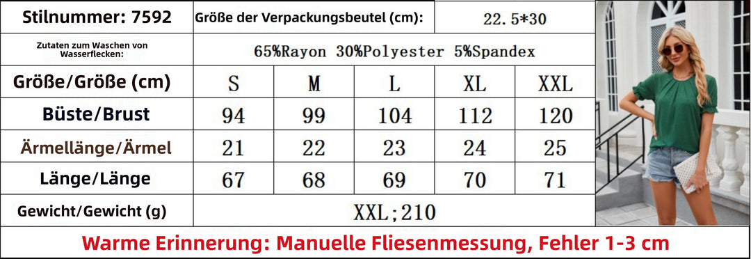 EB | Solide Farbe Rundhalsausschnitt lose kurze Ärmel