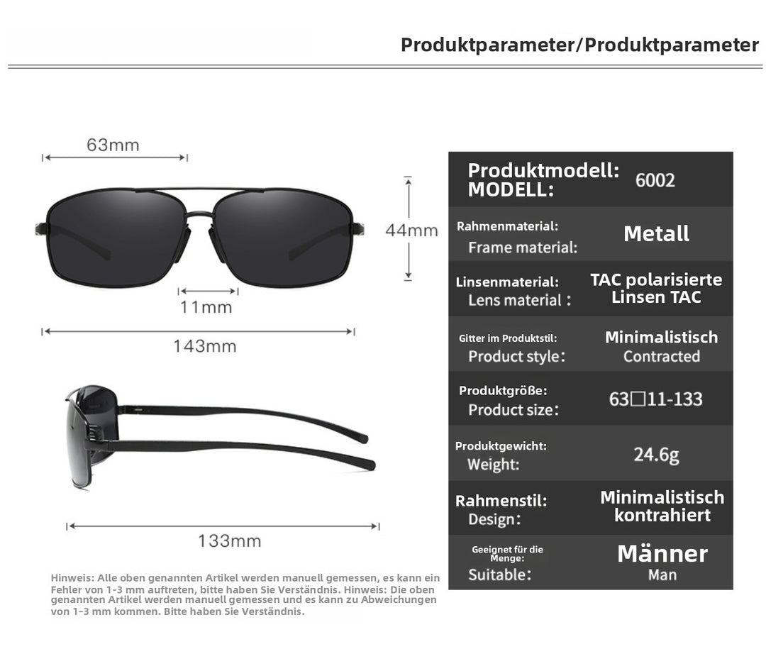 EB | Vintage Square Aluminium Magnesium Polarisierte Sonnenbrille