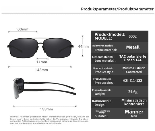 EB | Vintage Square Aluminium Magnesium Polarisierte Sonnenbrille