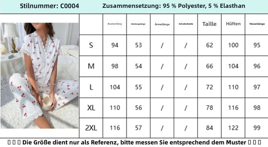 EB | Schlafanzug mit Kirschdruck und Revers
