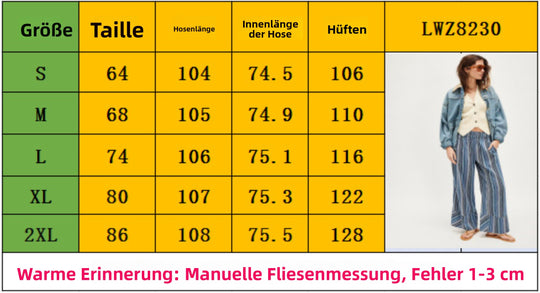 EB | Gestreifte Hose mit weitem Bein