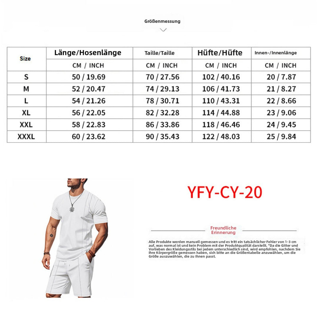 EB | Waffel-Kurzarm-Shorts Zweiteiliges Set