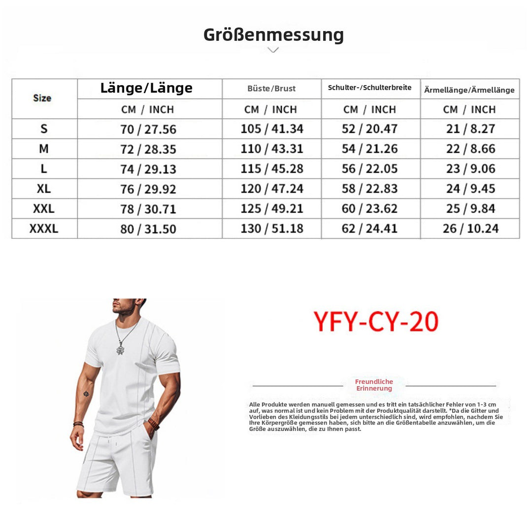 EB | Waffel-Kurzarm-Shorts Zweiteiliges Set