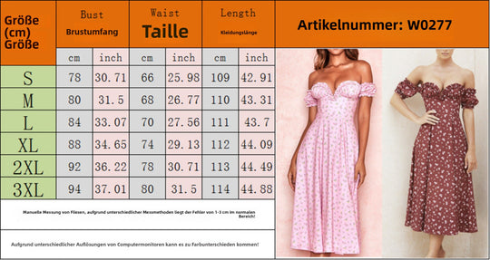 EB | Geschlitztes Blumenkleid schulterfreies Röhrentop-Kleid