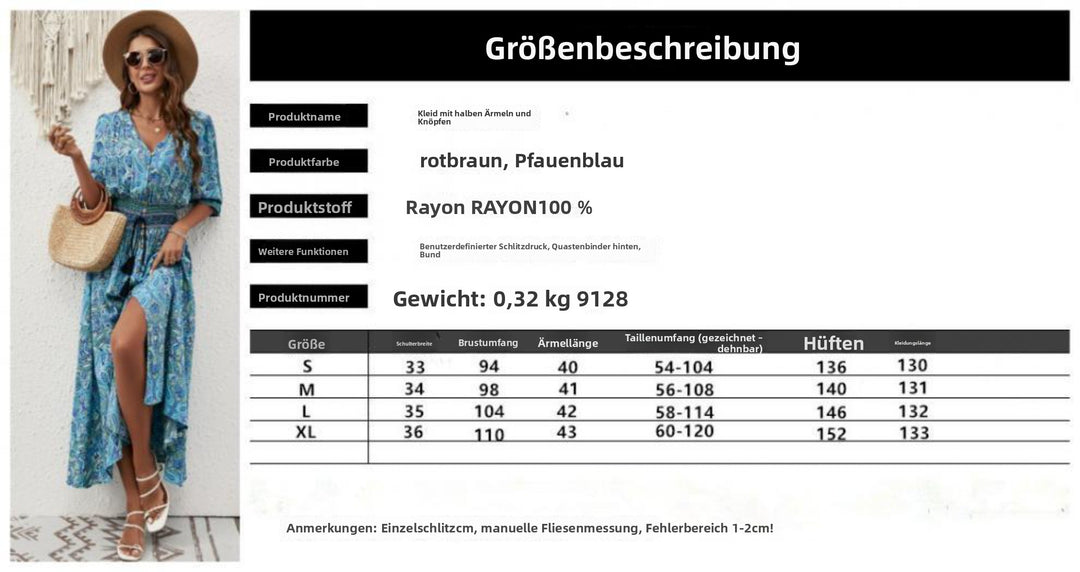 EB | Kleid mit sieben Viertelärmeln in der Taille