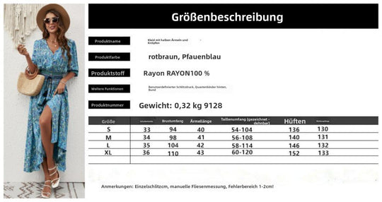 EB | Kleid mit sieben Viertelärmeln in der Taille