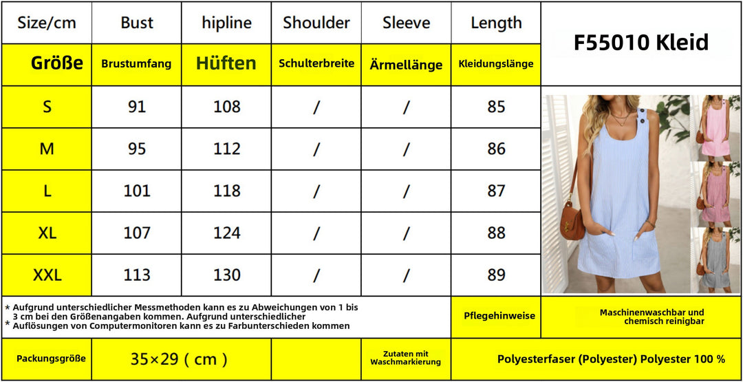 EB | Gestreiftes Kleid mit Knopfleiste