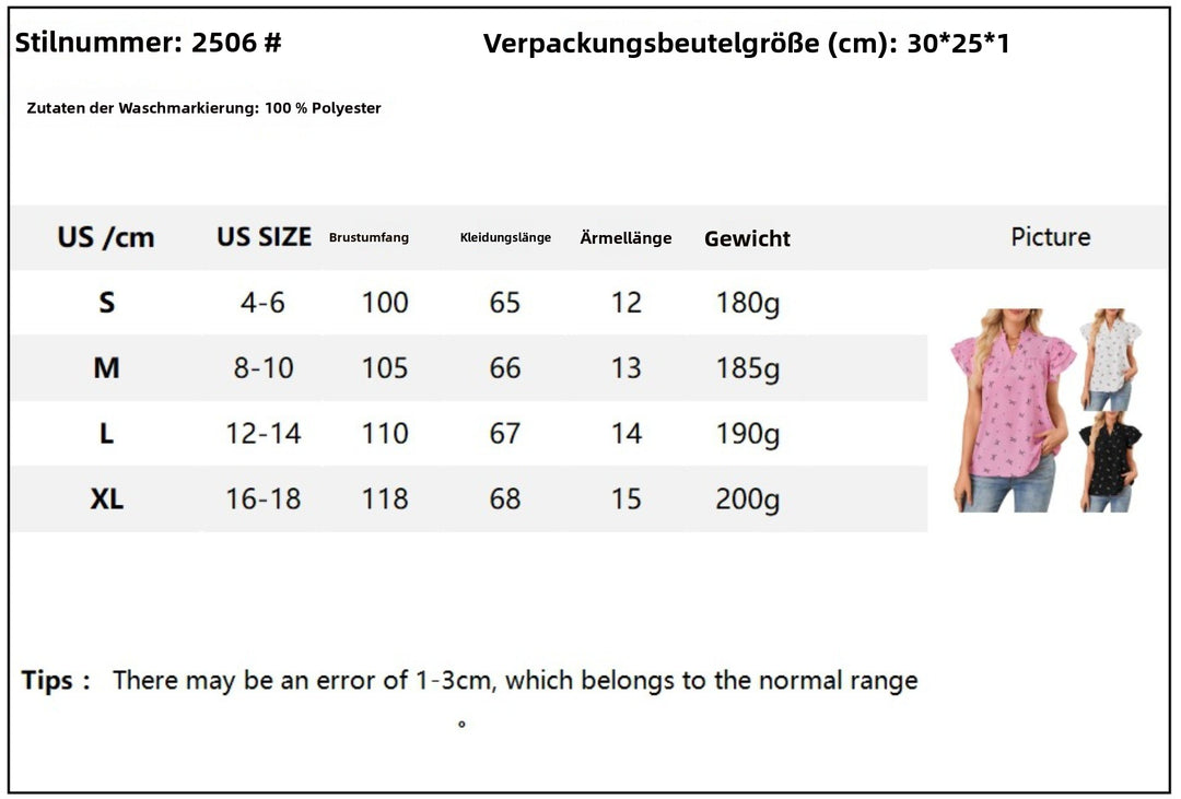 EB | Chiffon-Oberteil mit Lotusblattärmeln
