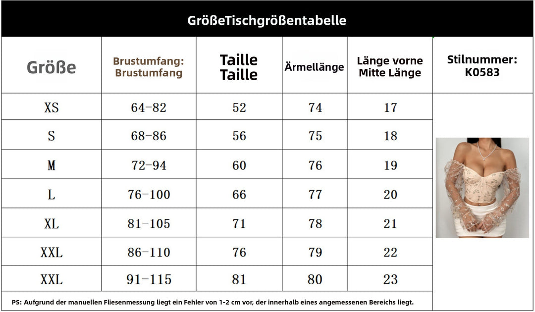 EB | Langärmeliges Oberteil aus Fischgrätengewebe mit gestickten Nähten