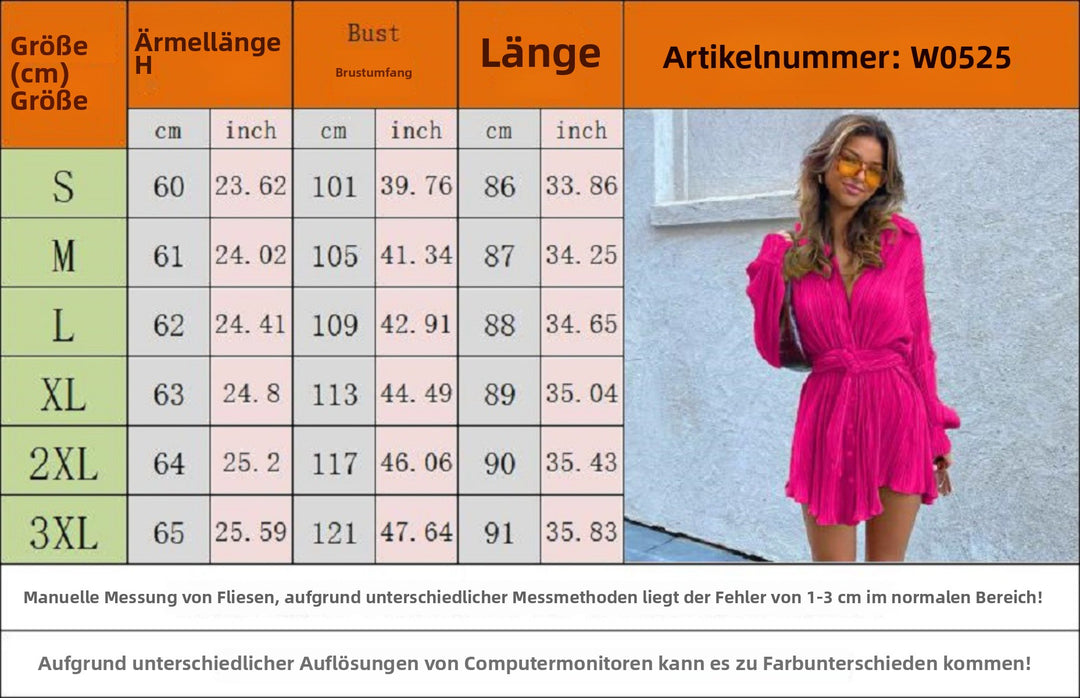 EB | Langärmeliges Kleid mit Schnürsenkeln und elastischer Taille