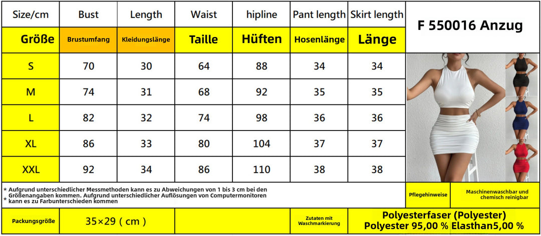 EB | Ärmelloses Neck Tube Top Weste Hip Wrap Set