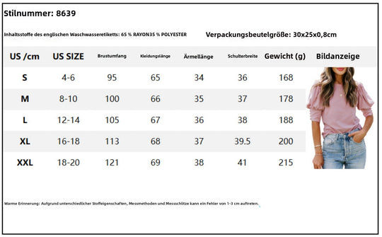 EB | Rundhalsausschnitt einfarbig Knopf kurze Ärmel