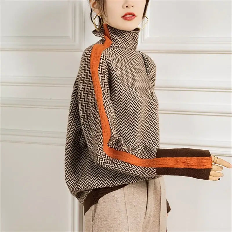 EB | Damen Rollkragenpullover Aus Weichem Strick