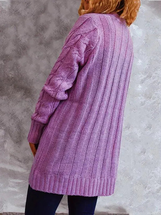 EB | Pocket Lange Damen Strickjacke Pullover