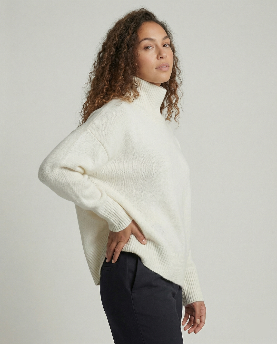 Damen kuscheliger Rollkragenpullover EB