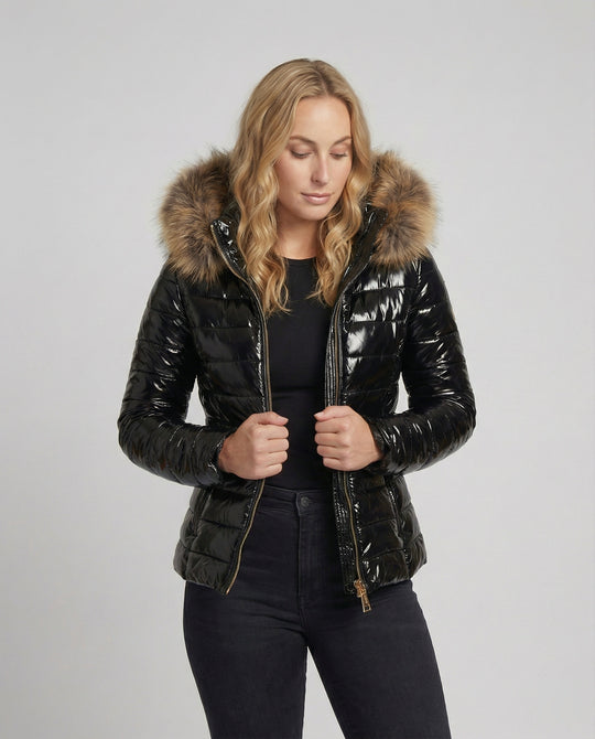 EB | Damen Pelzkapuzen-Puffermantel - Winter 2024