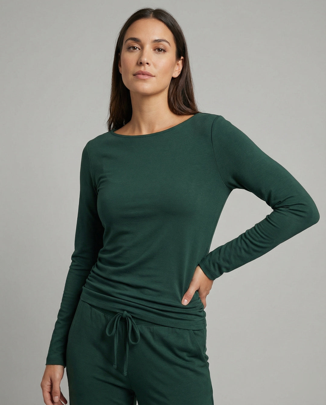 Damen elegantes und bequemes Lounge-Set mit langem Arm und elastischem Bund EB