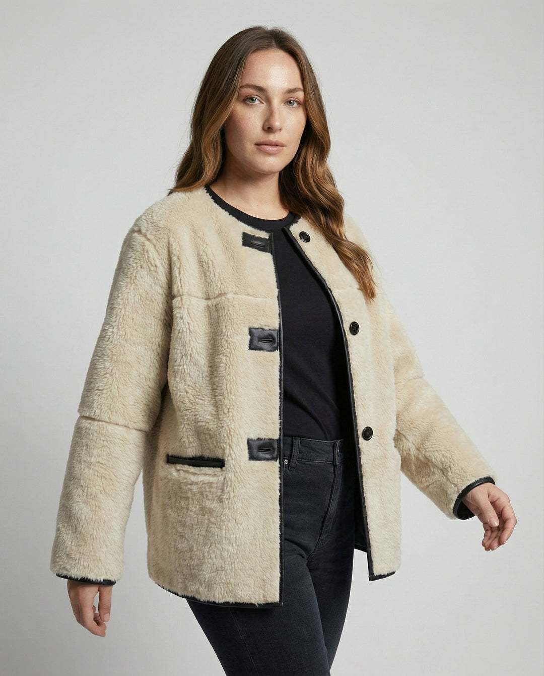 EB | Teddyjacke mit Knöpfen für Damen Agnes