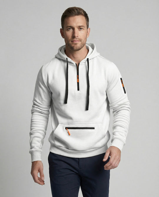 Herren sportlicher Hoodie mit praktischen Reißverschlusstaschen und verstellbarem Kapuzenzug EB