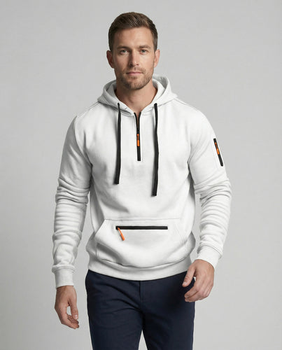 Herren sportlicher Hoodie mit praktischen Reißverschlusstaschen und verstellbarem Kapuzenzug EB