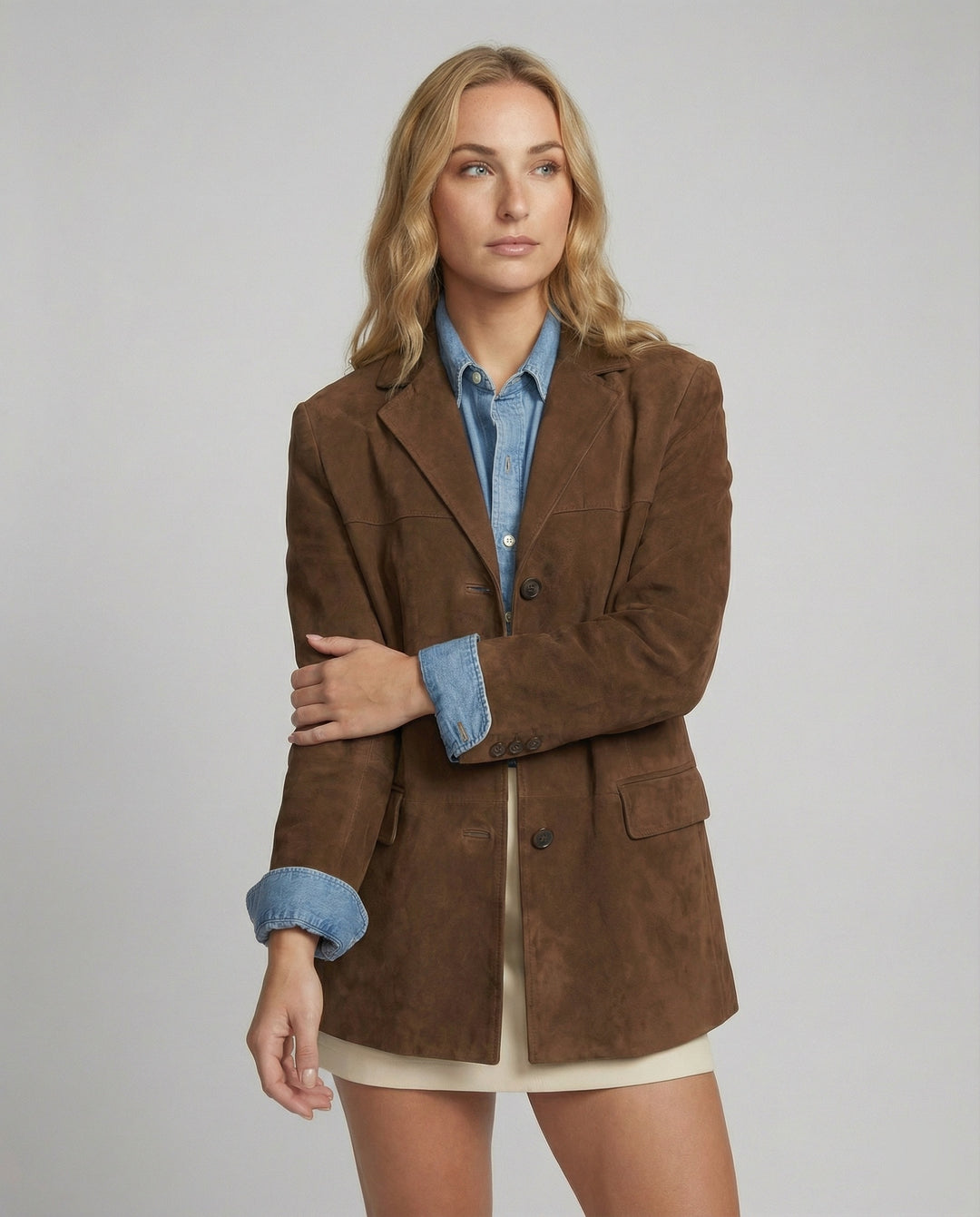 EB | Wildlederjacke Klassische Braune Jacke