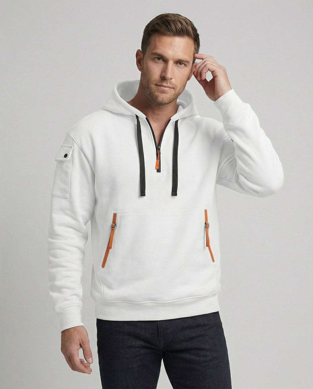 EB | Stylischer Alltags-Herren-Hoodie mit Halb-Zip-Design