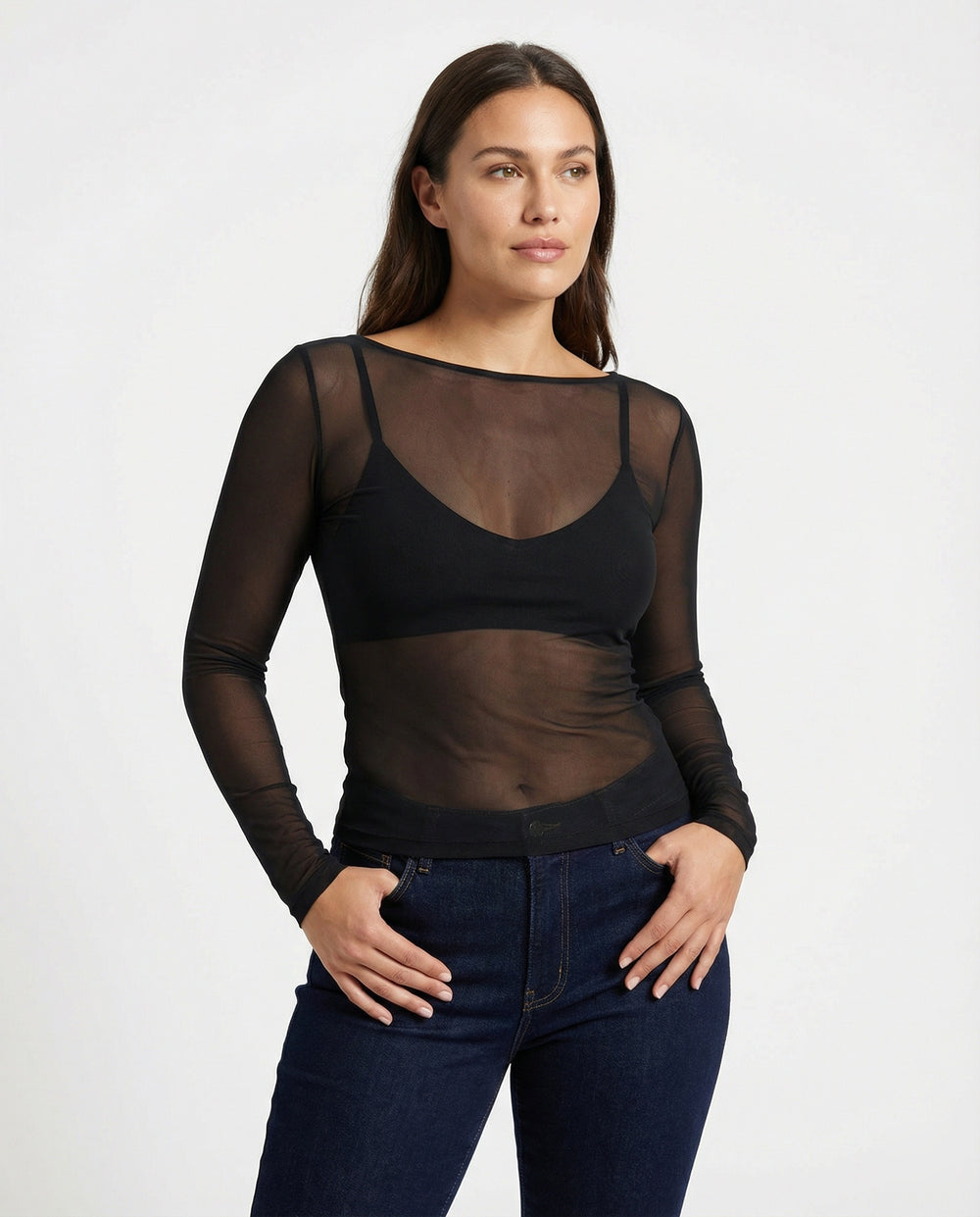 EB | Langärmeliges Mesh-Top