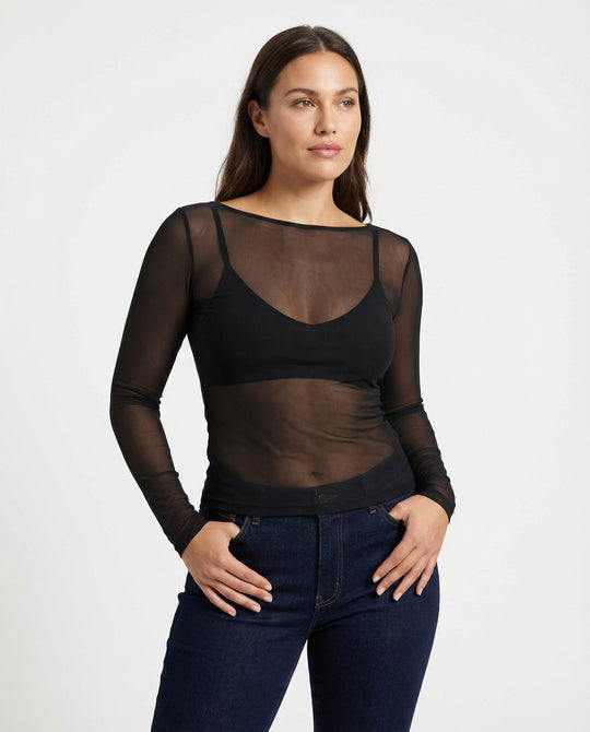 EB | Langärmeliges Mesh-Top