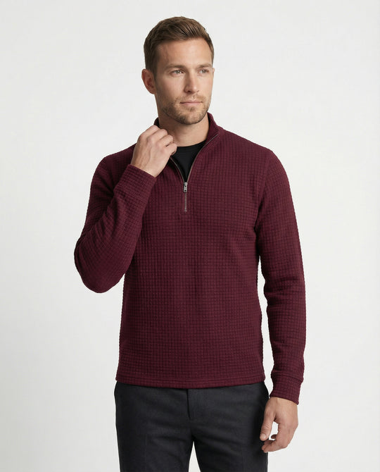 Herren funktionales Langarmshirt mit modernem Stehkragen und Reißverschluss EB