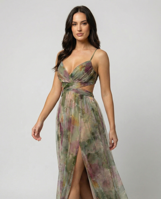 Elegantes Maxikleid im Schönen Blumenmuster für festliche Anlässe | EB